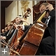Bassgruppe des Haydnorchesters bei der Auffüung des Mozart-Requiems im Haydnsaal, Schloss Esterházy (Querformat)